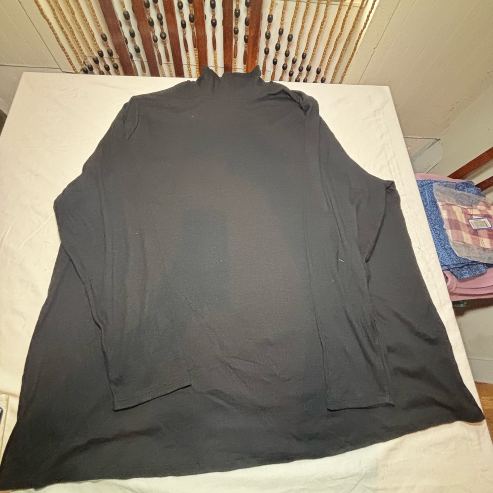 Black Turtleneck Long Sleeve Top